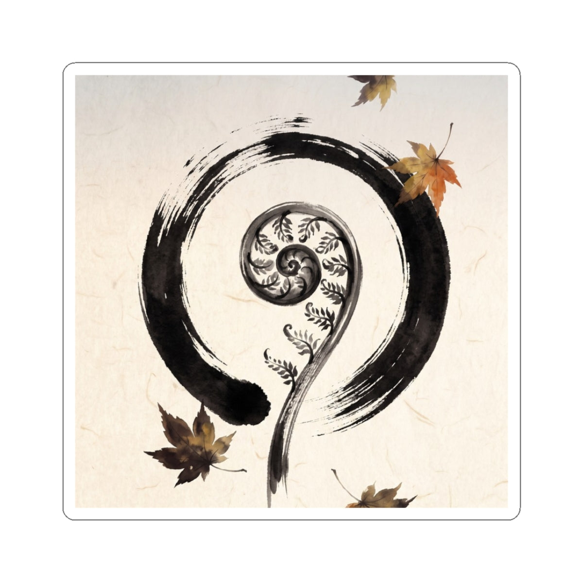 Fern Unfurling Autumn Sticker | Zen Serene Design