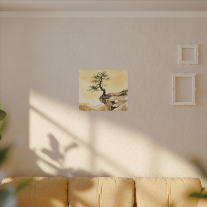 Golden Hour Pine Tree Canvas Art - Japandi Fukinsei