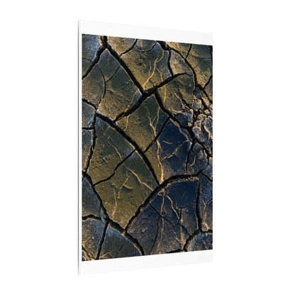 Winter Cracked Earth Moody Minimal Canvas Art | Atmospheric Decor