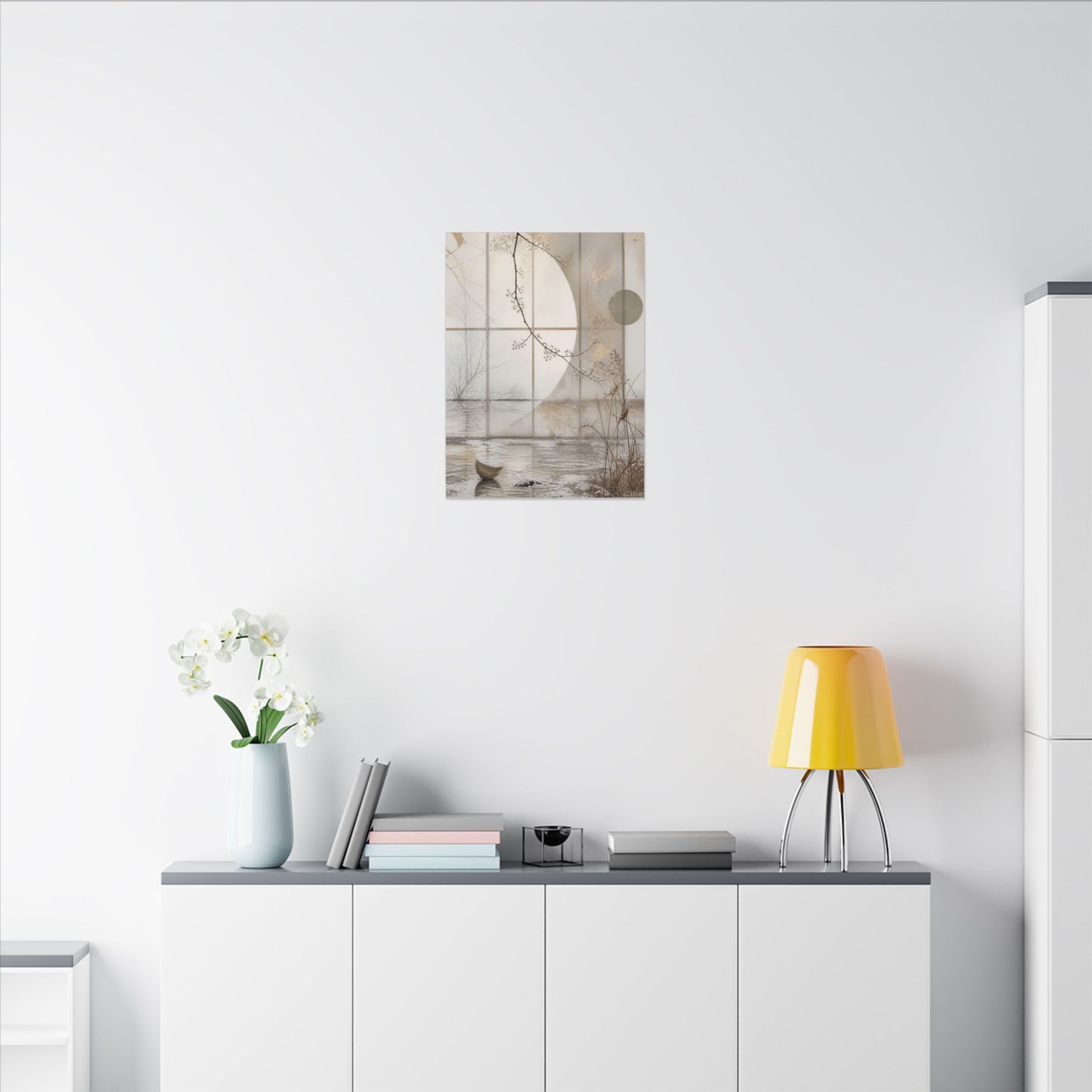 Winter Shoji Screen Japanese Pattern Canvas Art | Elegant Decor