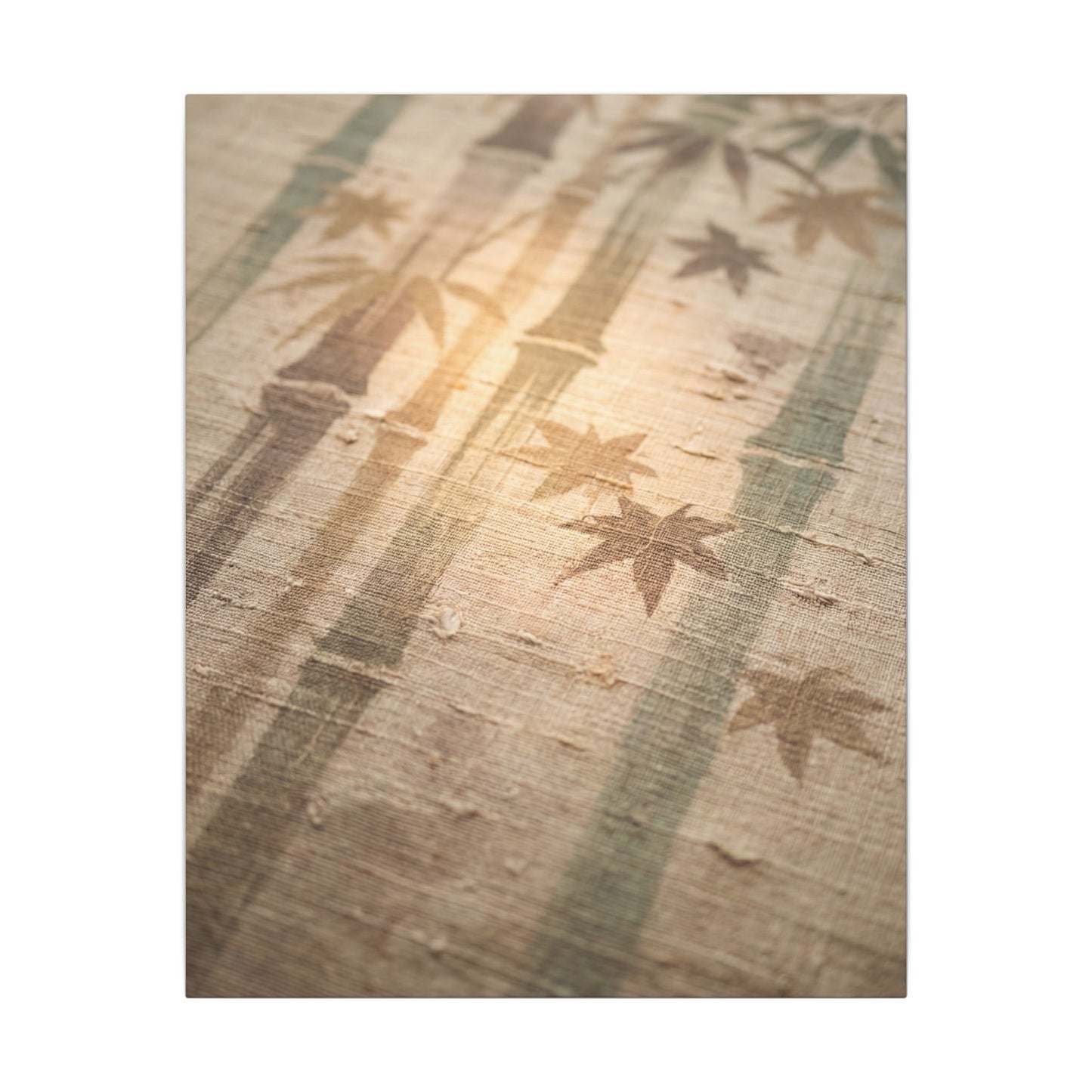 Autumn Bamboo Grove Japanese Pattern Canvas Art | Neutral Decor
