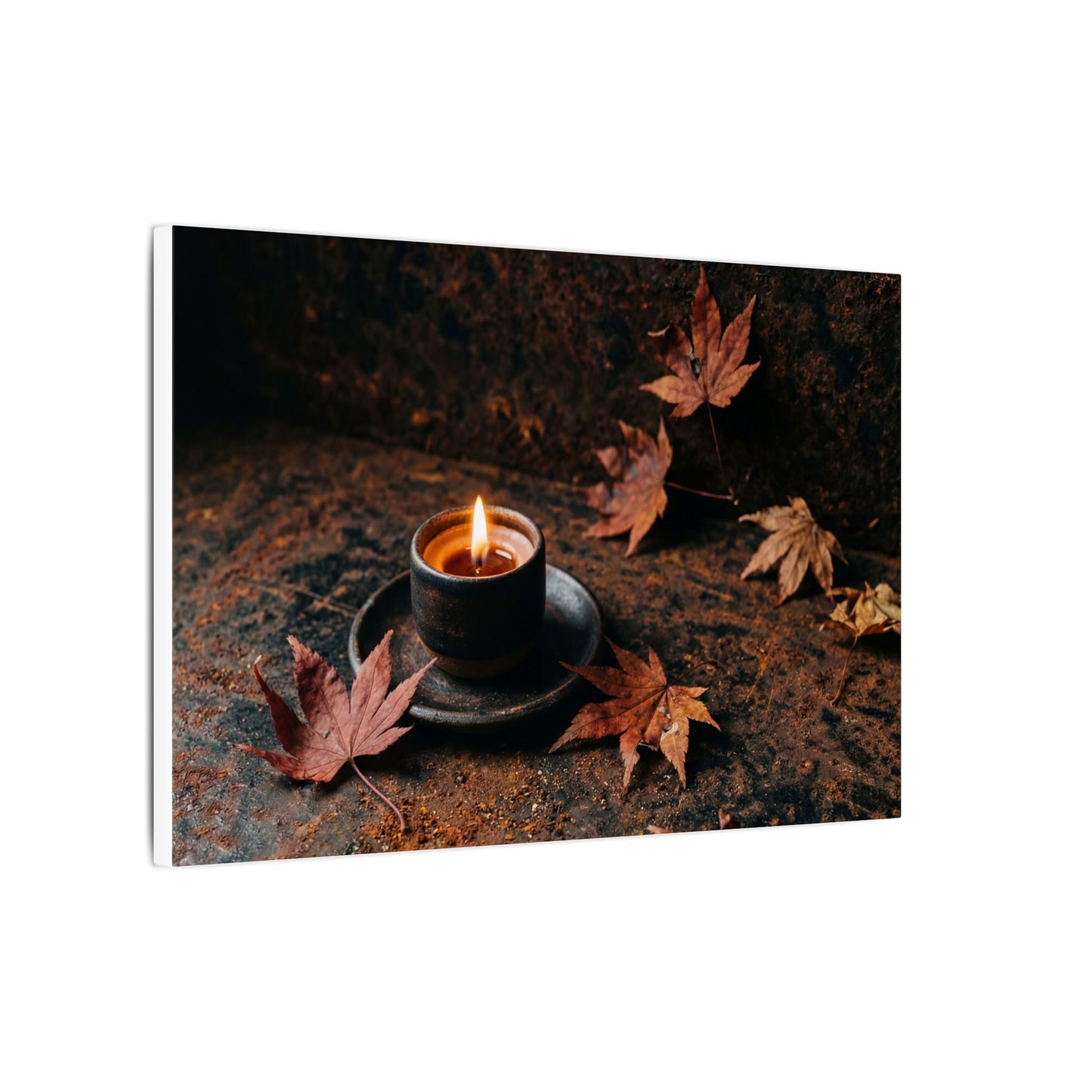 Autumn Rust Patina Shadow Zen Canvas Art | Sophisticated Decor