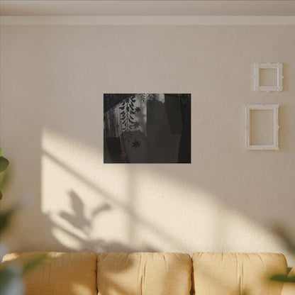 Wisteria Autumn Canvas Art | Dark Japandi Moody Design