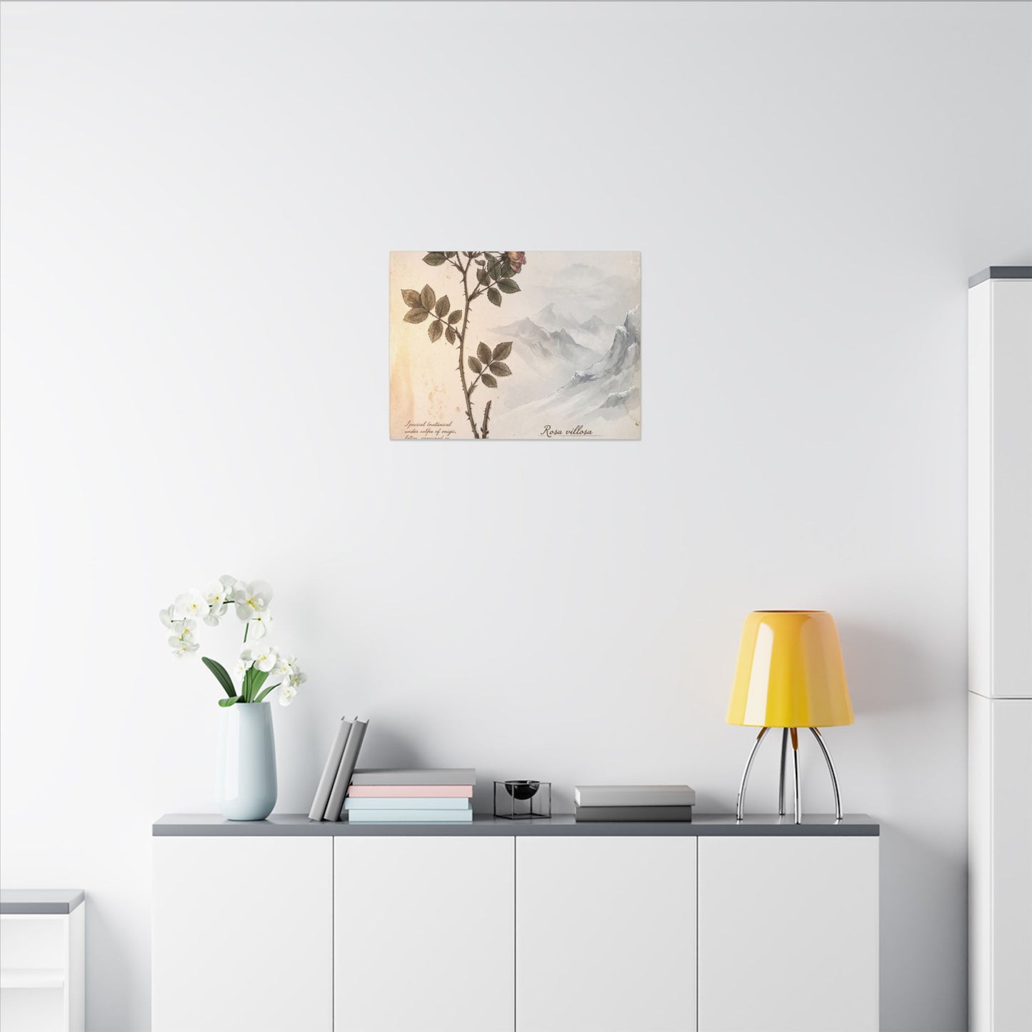 Winter Mountain Mist Herbarium Canvas Art | Earthy Decor