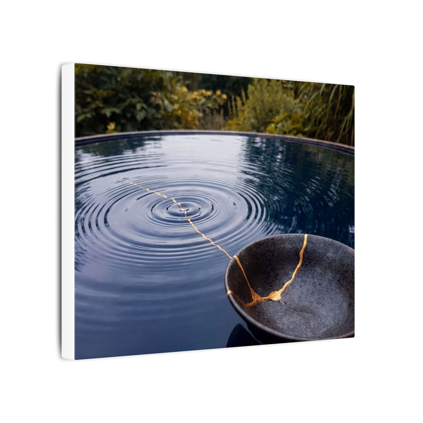 Kintsugi Water Ripple in Overcast | Broken Beauty Canvas Art