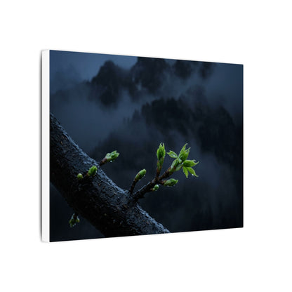 Moonlight Mountain Mist Canvas Art - Dark Japandi Kanso