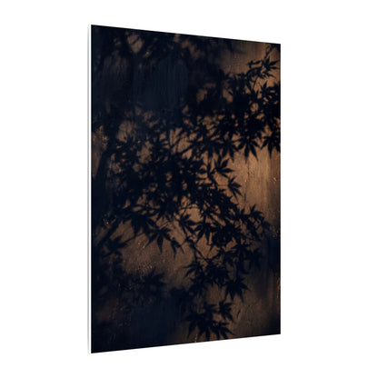 Shadow Play Autumn Canvas Art | Dark Japandi Atmospheric Design