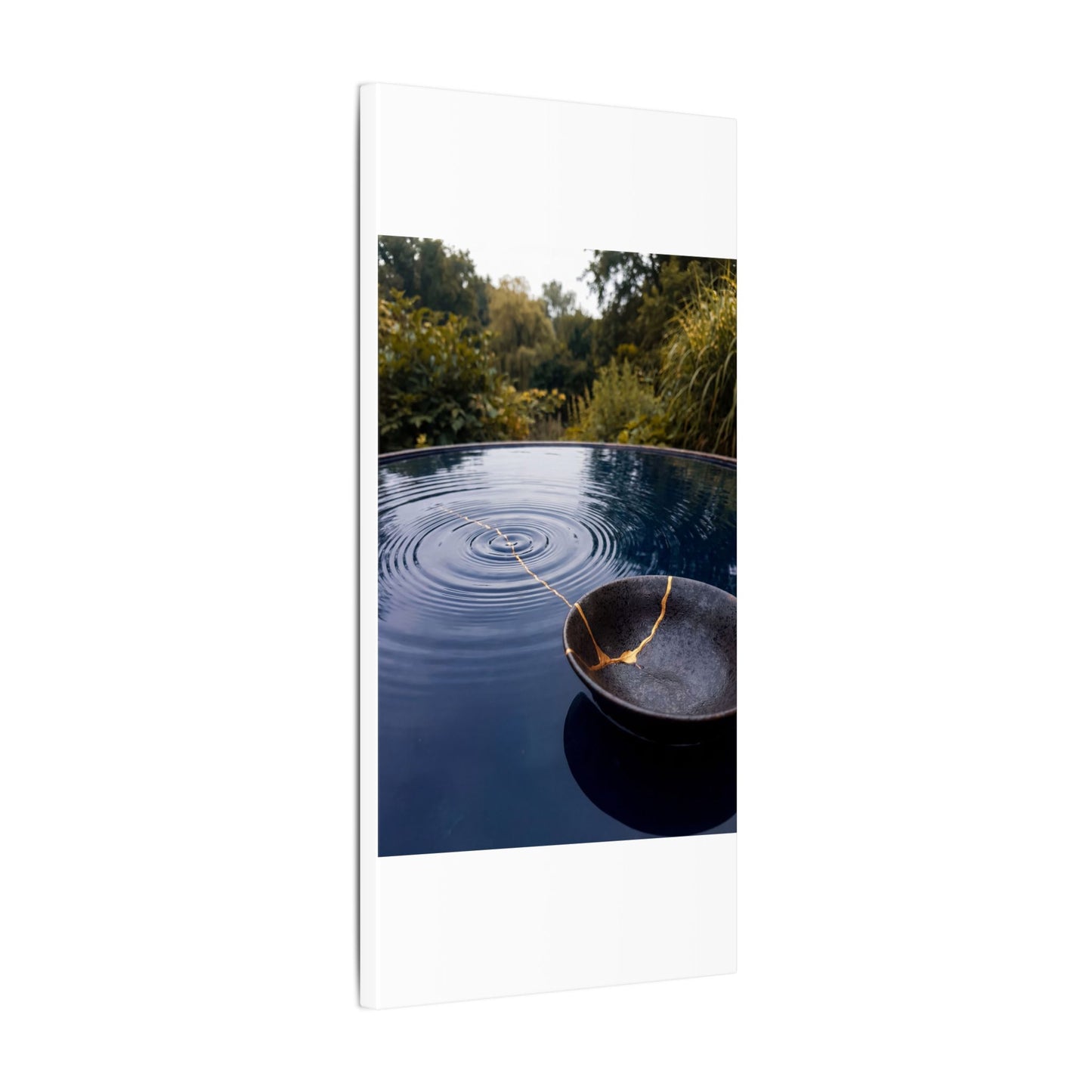 Kintsugi Water Ripple in Overcast | Broken Beauty Canvas Art