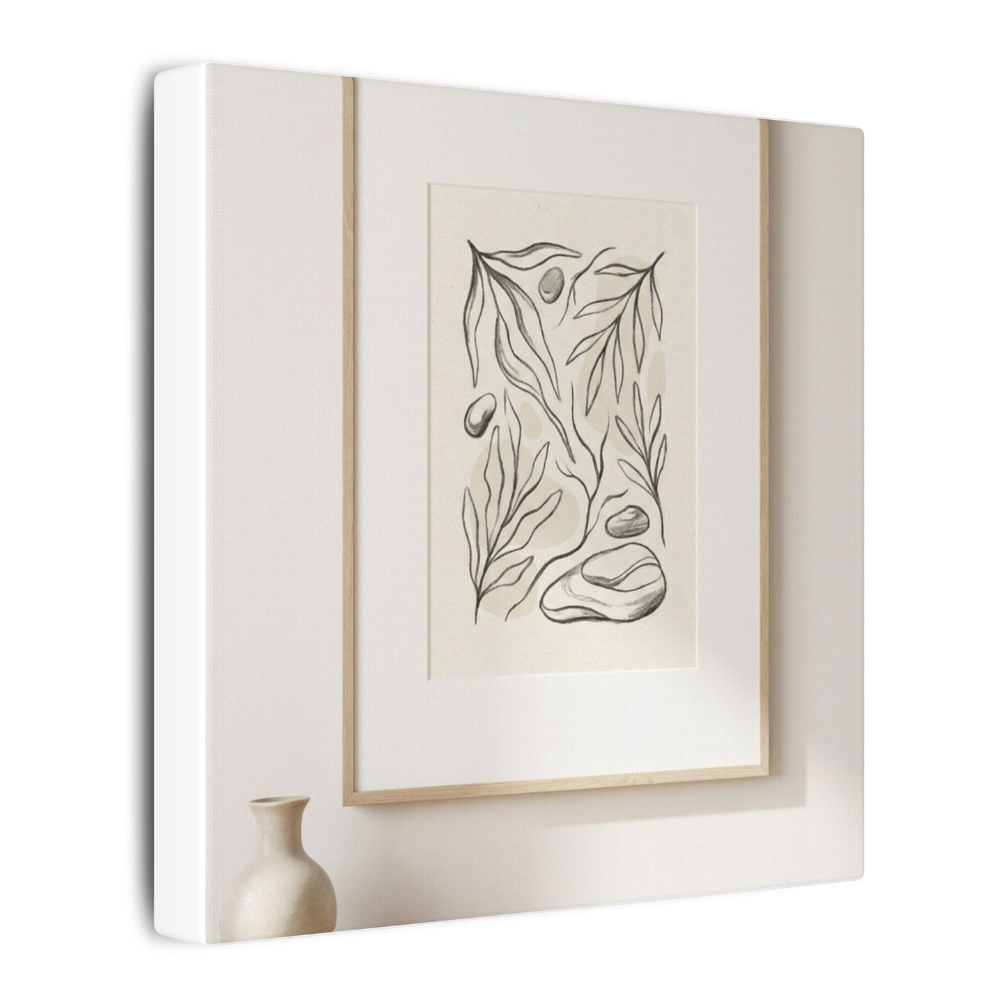 Japandi Charcoal Canvas Art