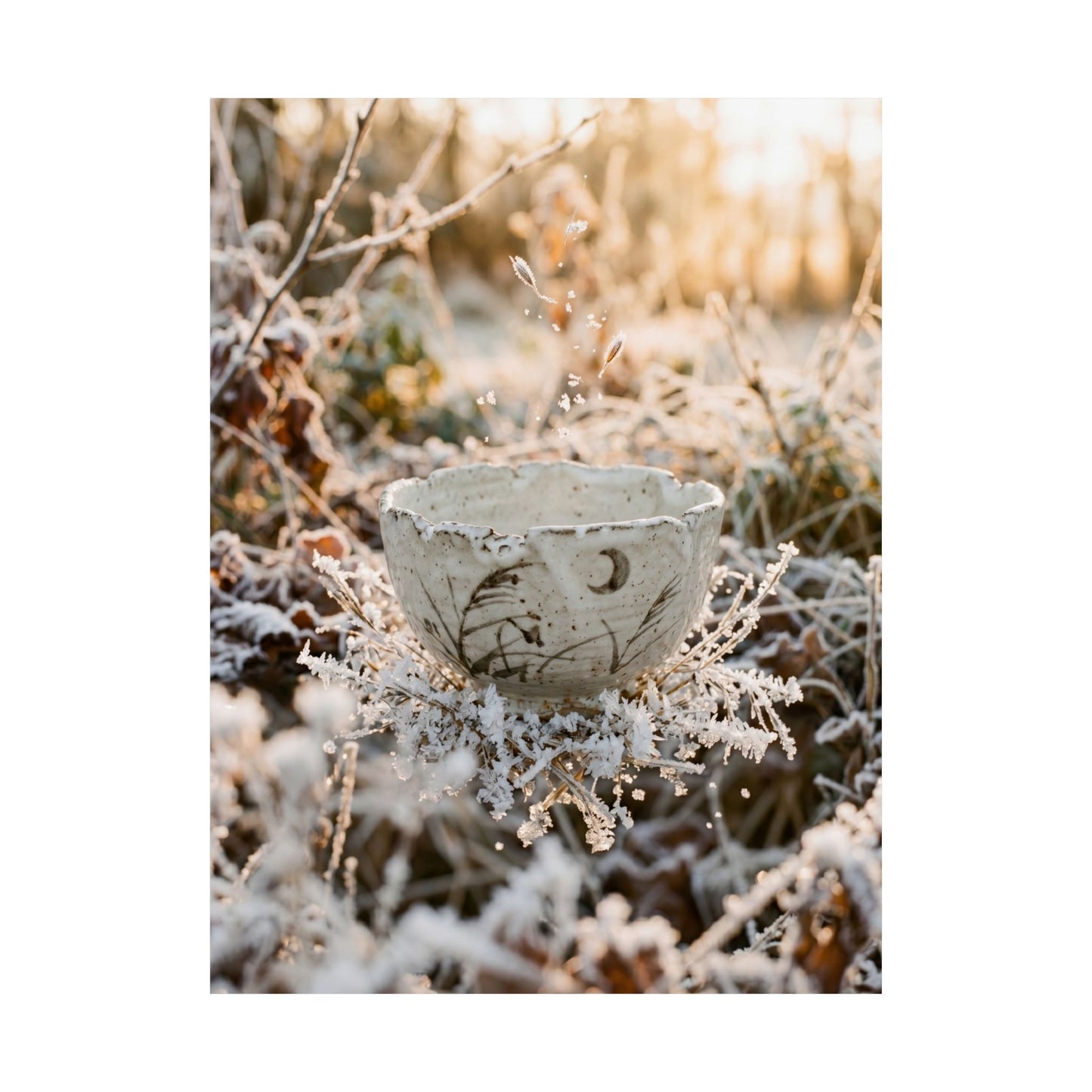 Golden Hour Ceramic Bowl Wall Art Print - Japandi Kanso