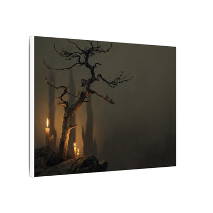 Ma Pine Tree Canvas Art - Dark Japandi Shadow Zen