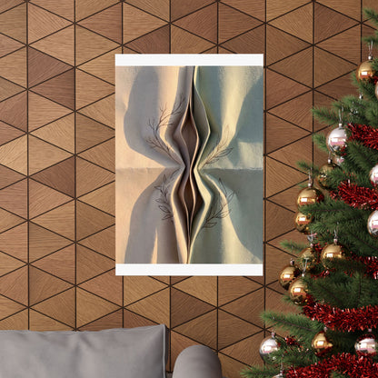 Kanso Paper Fold Wall Art Print - Japandi Minimal Line