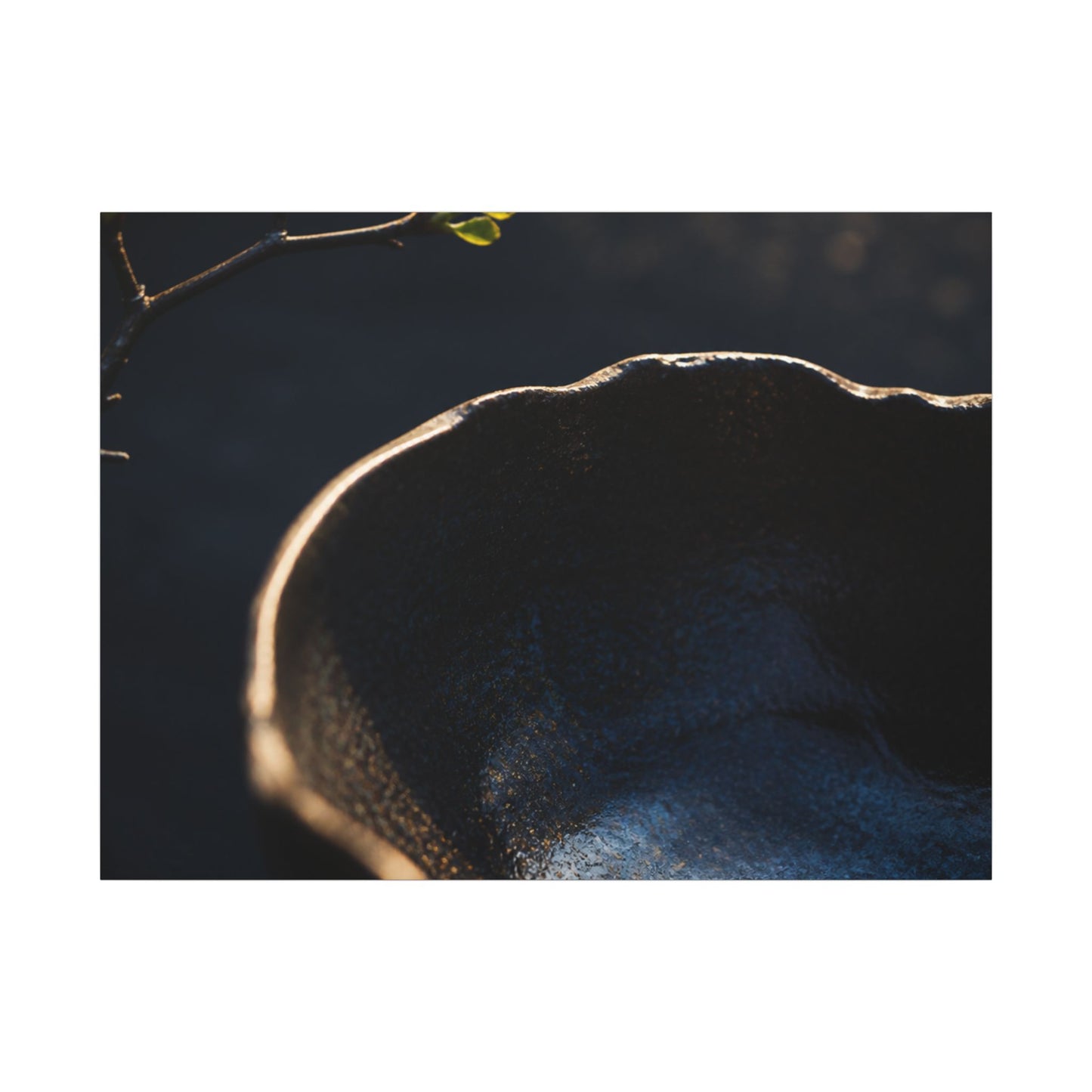 Ma Ceramic Bowl Canvas Art - Dark Japandi Shadow Zen