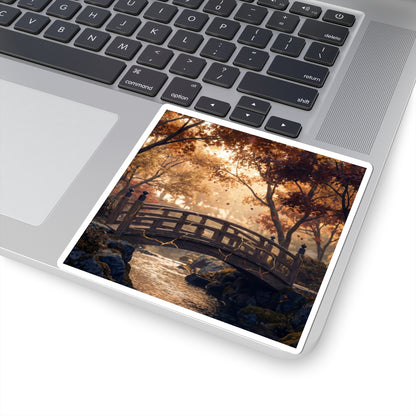 Seijaku Wooden Bridge Sticker - Kintsugi Gold Vein Art Print