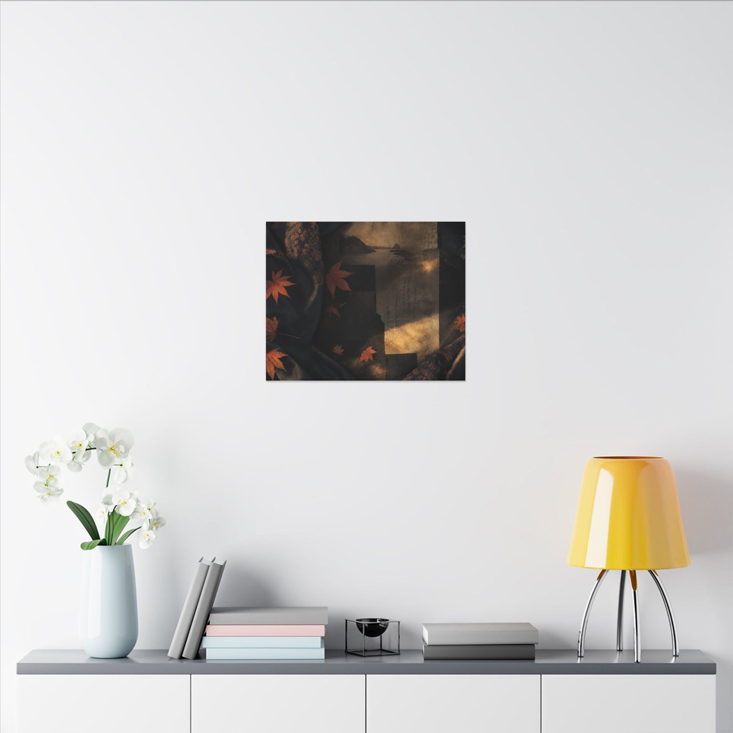 Autumn Silk Drape Shadow Zen Canvas Art | Bold Decor