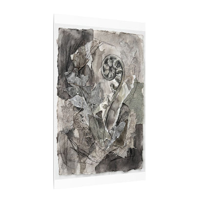 Japandi Fern Unfurling in Overcast | Texture Canvas Art