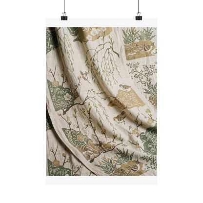 Silk Drape Japanese Pattern Wall Art Print | Neutral Japandi Art