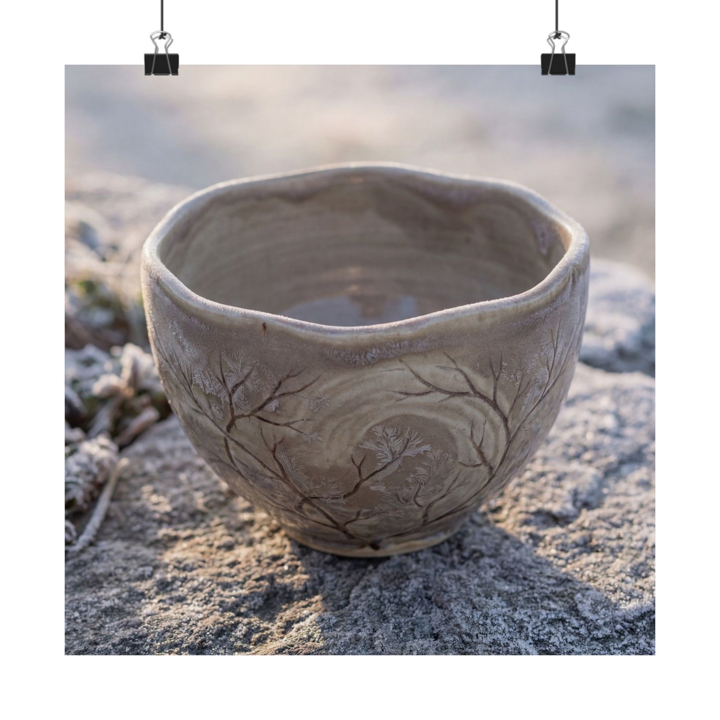 Japandi Ceramic Bowl in Dawn | Japanese Pattern Wall Art Print Art Print