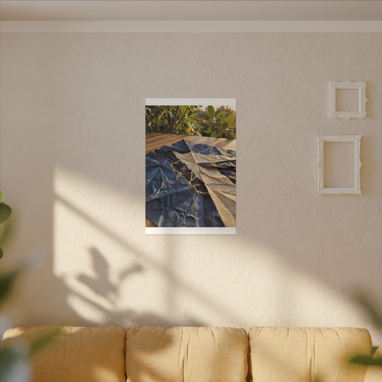 Golden Hour Paper Fold Canvas Art - Kintsugi Ma