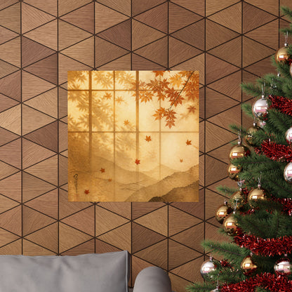 Shoji Screen Wall Art Print | Autumn Japandi Texture Art