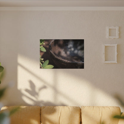 Ceramic Bowl Shadow Zen Canvas Art | Moody Dark Japandi Art