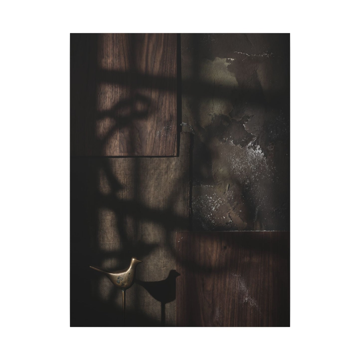 Dark Japandi Shadow Play in Candlelight | Dark Texture Canvas Art