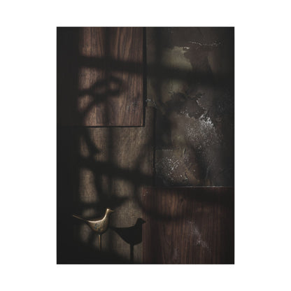 Dark Japandi Shadow Play in Candlelight | Dark Texture Canvas Art
