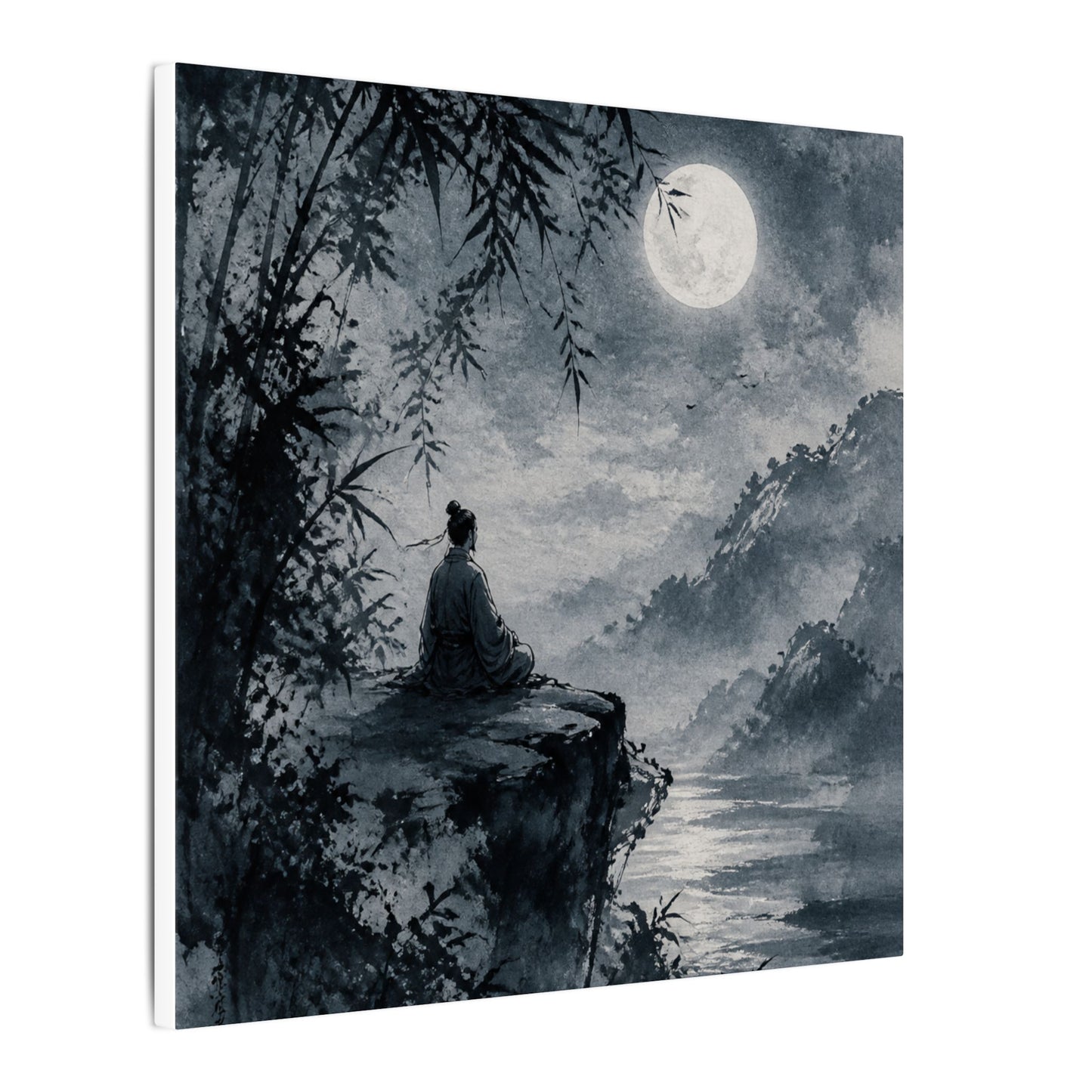 Ink Brushstroke Sumi E Canvas Art | Serene Zen Art