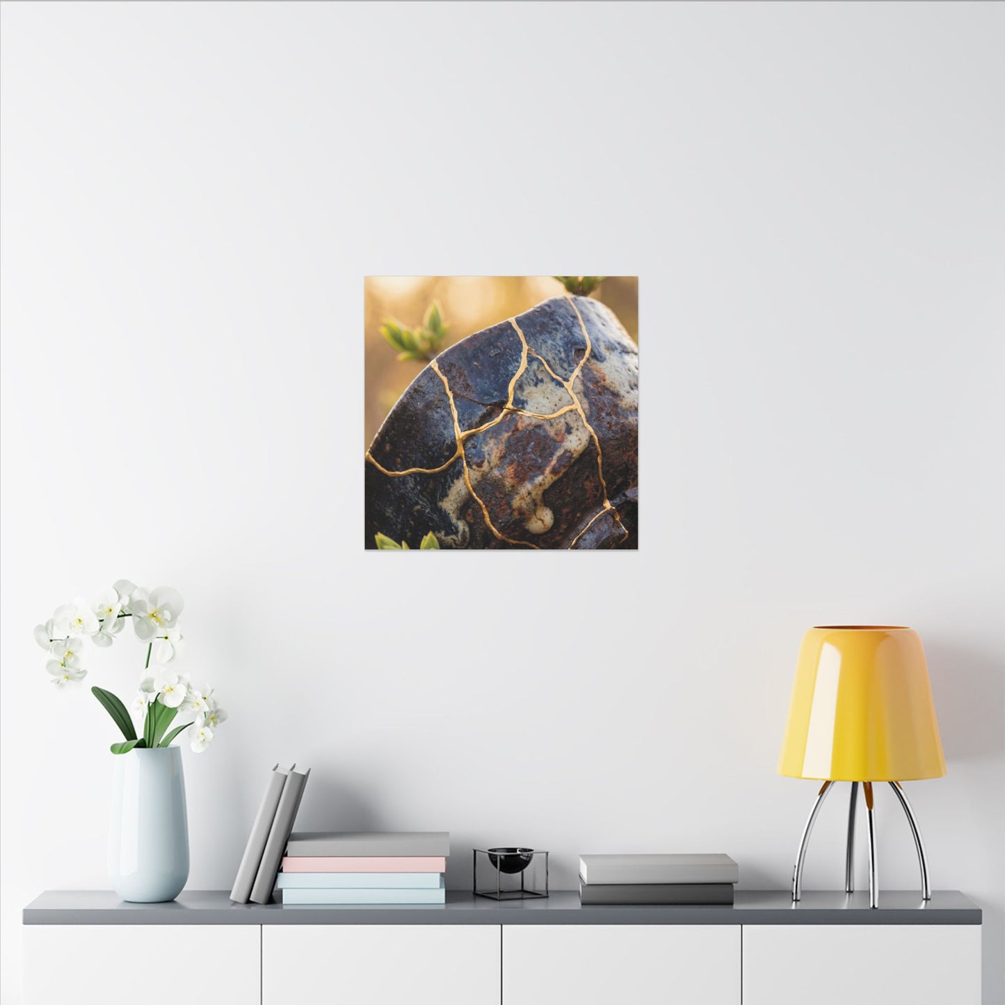 Fukinsei Rust Patina Canvas Art - Kintsugi Gold Repair