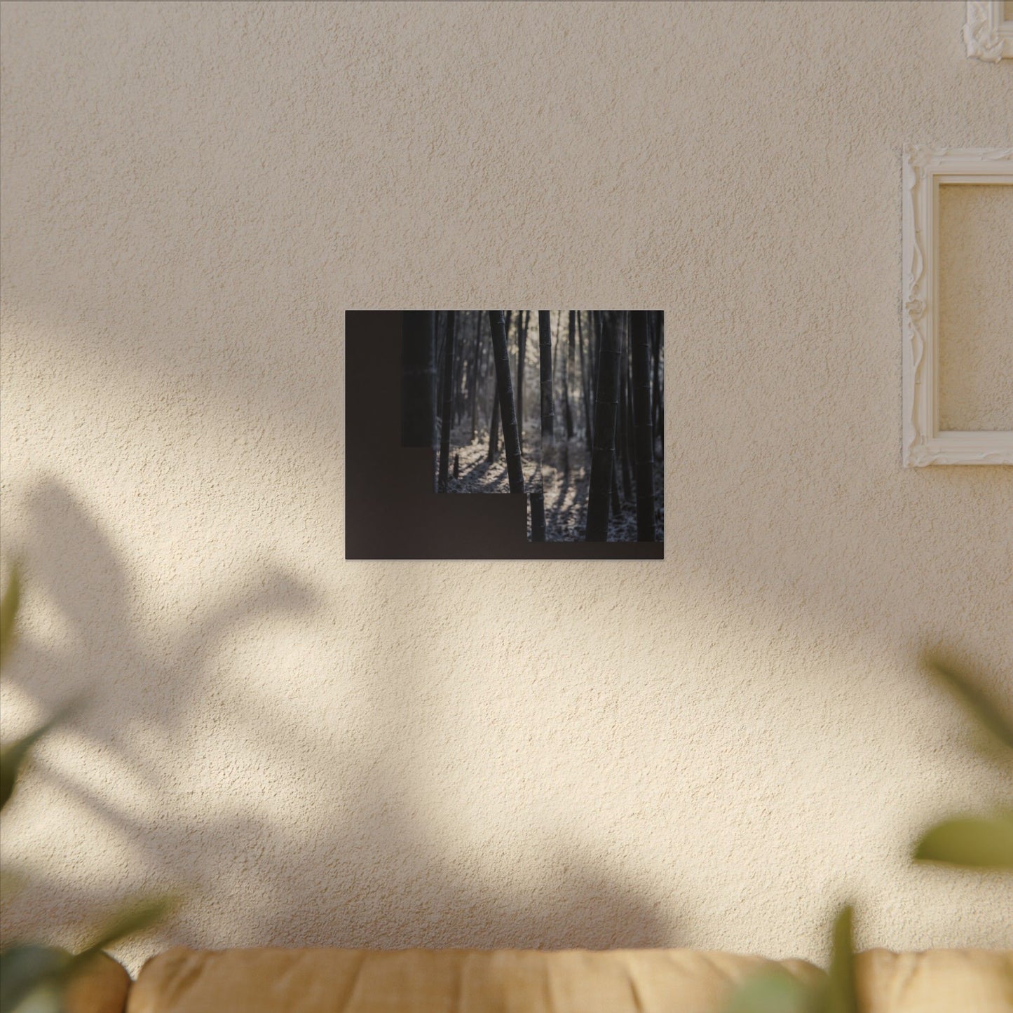 Bamboo Grove Canvas Art | Winter Dark Japandi Moody Minimal Art