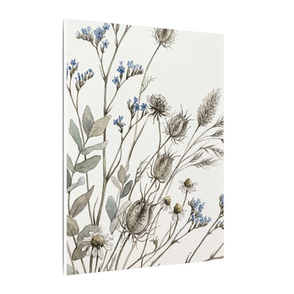 Dried Flowers Canvas Art | Summer Japandi Watercolor Art