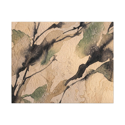 Japandi Shadow Play in Golden Hour | Watercolor Canvas Art Art Print