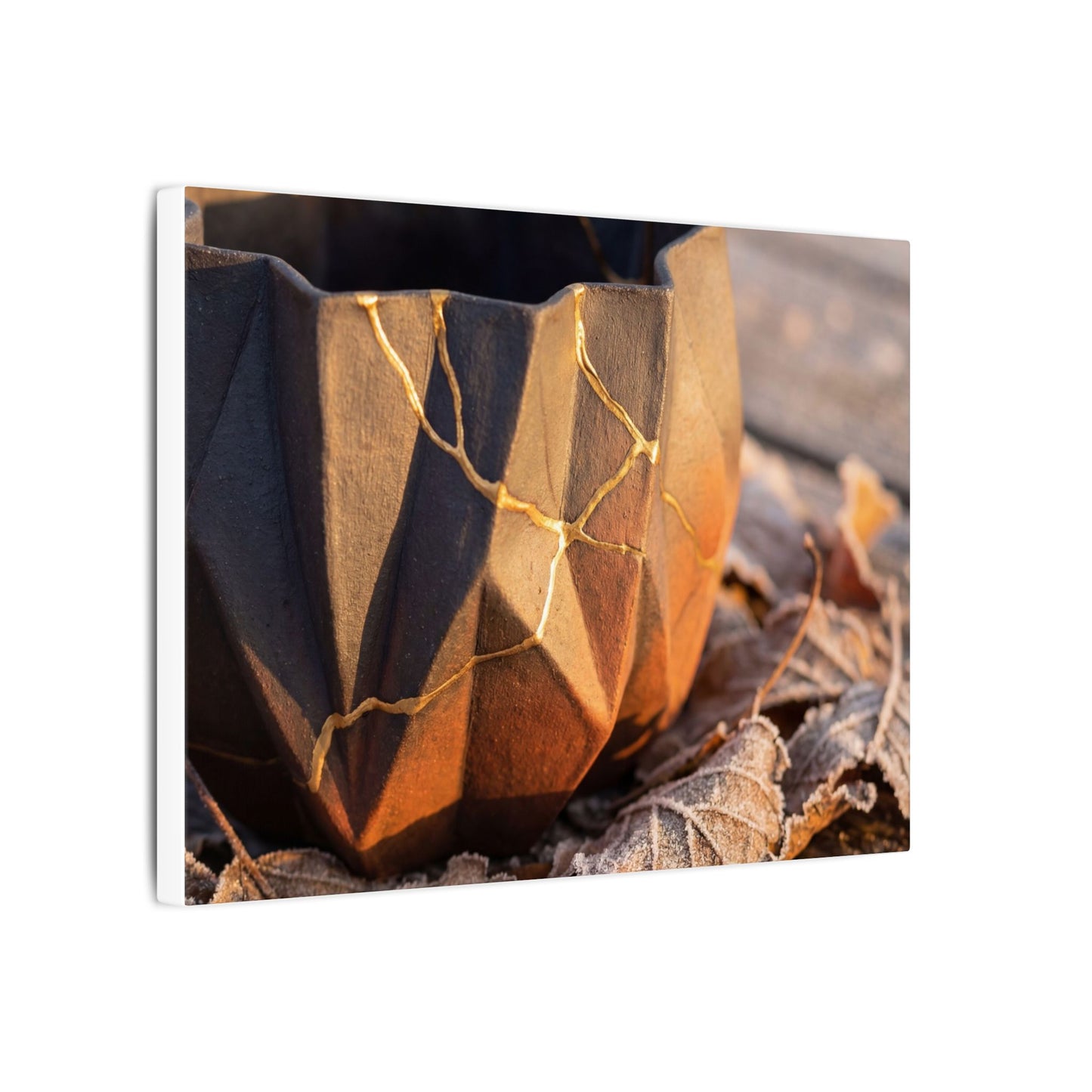 Paper Fold Gold Repair Canvas Art | Philosophical Kintsugi Art