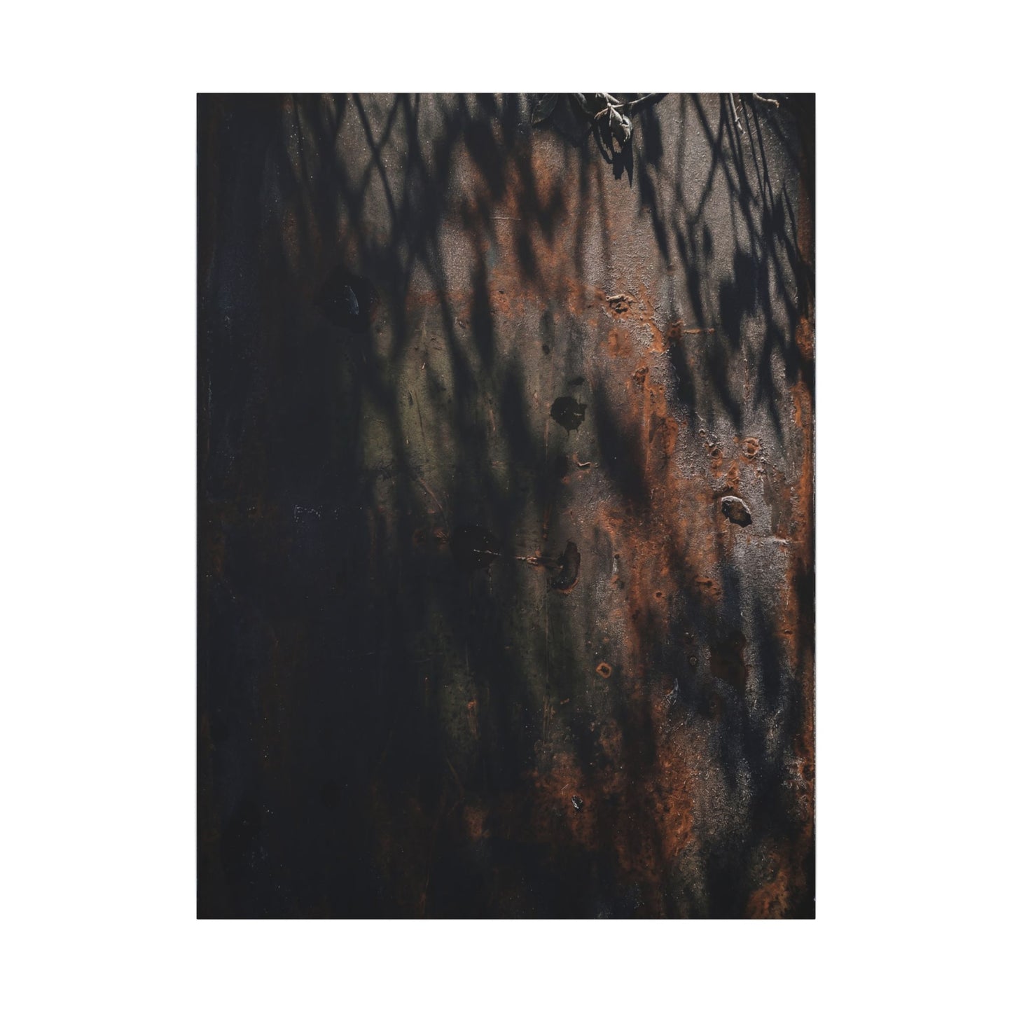 Rust Patina Shadow Zen Canvas Art | Luxurious Dark Japandi Art