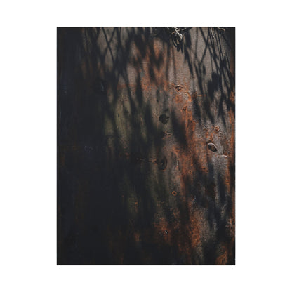 Rust Patina Shadow Zen Canvas Art | Luxurious Dark Japandi Art