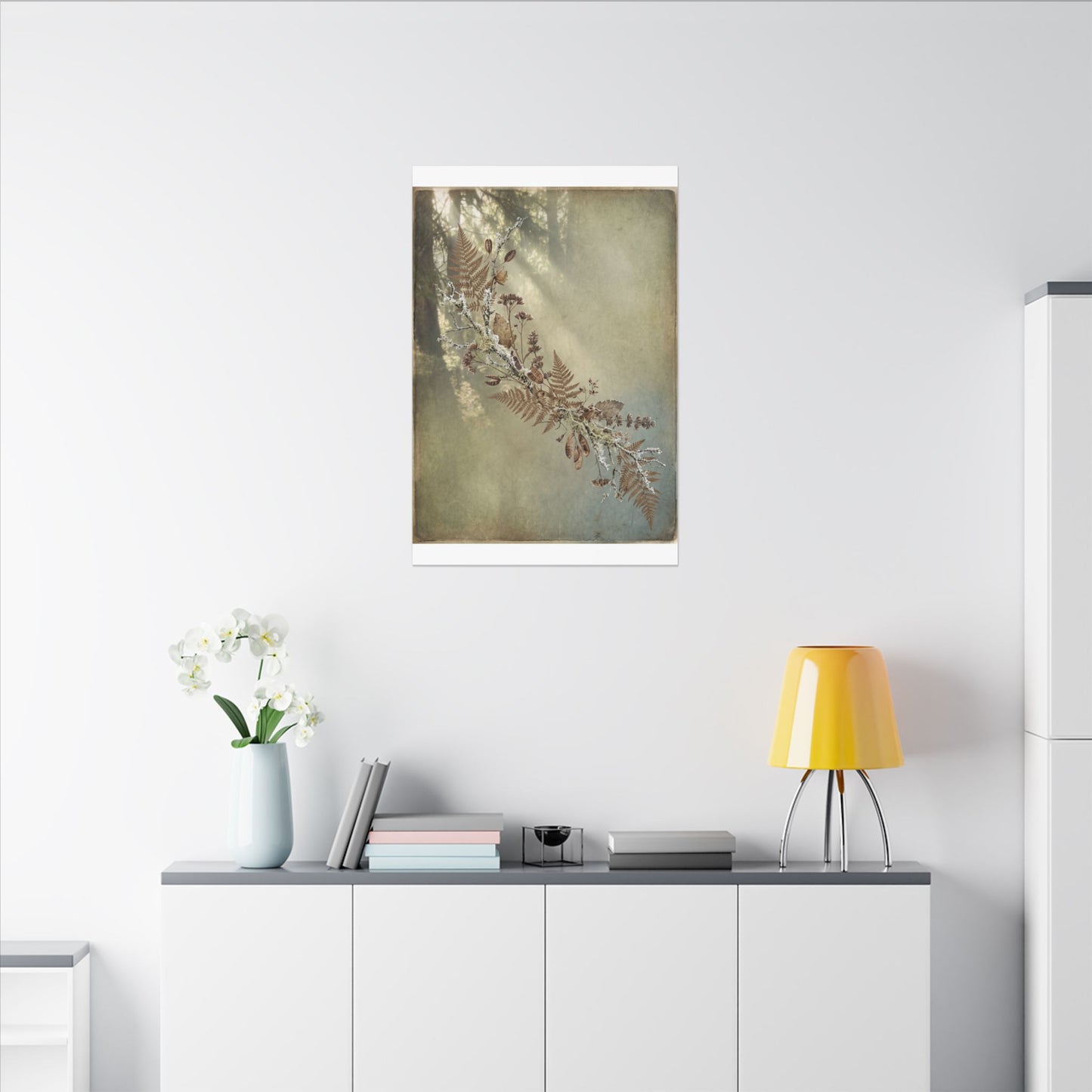 Winter Dried Flowers Forest Whimsy Canvas Art | Earthy Decor