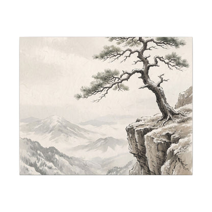 Seijaku Pine Tree Canvas Art - Japandi Japanese Pattern