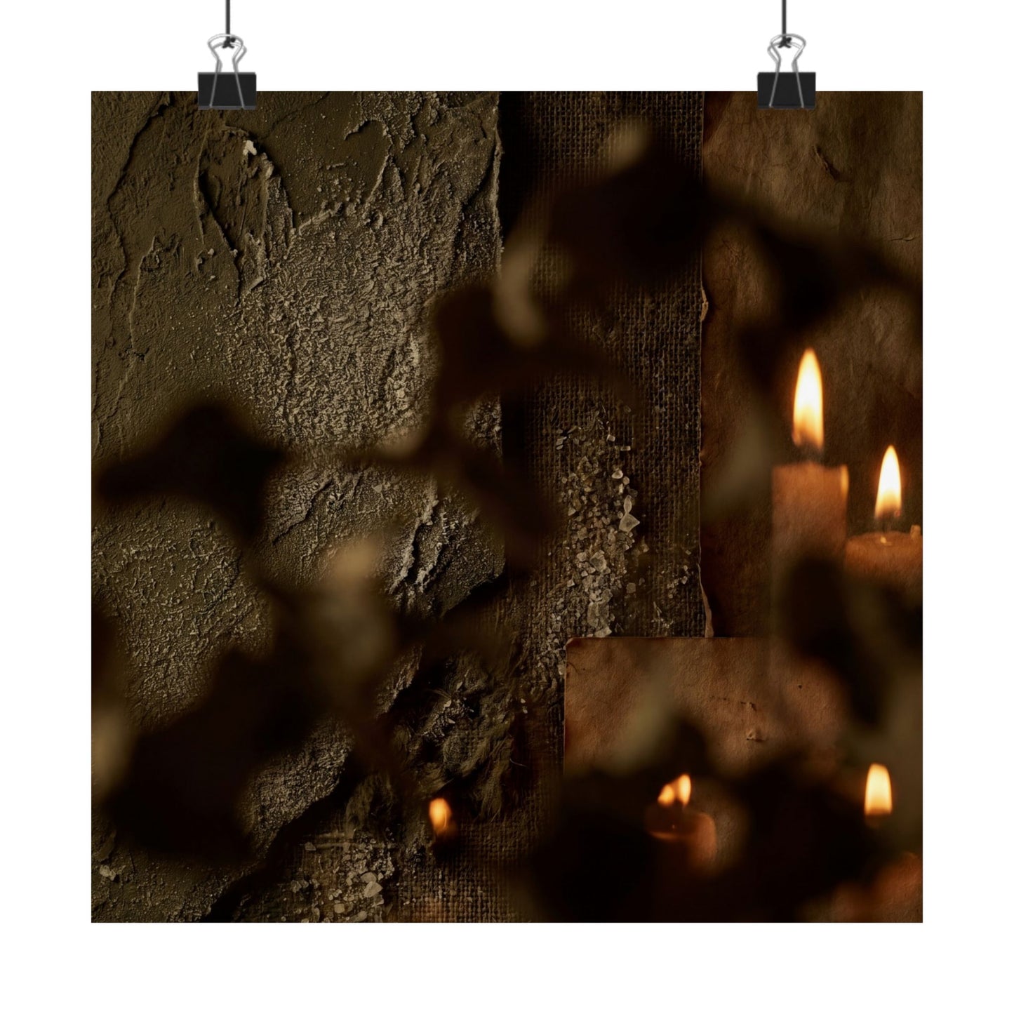 Shadow Play Winter Wall Art Print | Dark Japandi Moody Design