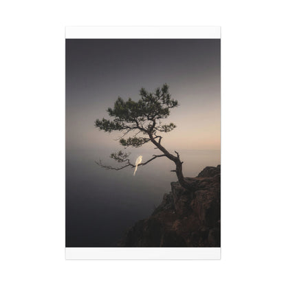 Dawn Pine Tree Canvas Art - Dark Japandi Datsuzoku