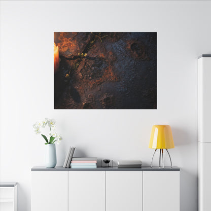 Candlelight Rust Patina Canvas Art - Dark Japandi Ma
