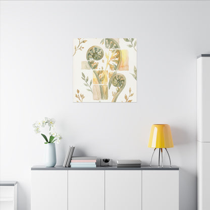 Earthy Fern Unfurling Canvas Art - Watercolor Japandi