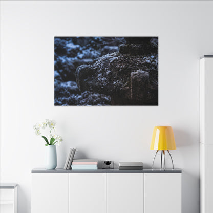 Moody Stone Lantern Canvas Art - Shadow Zen Dark Japandi