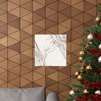 Japandi Shoji Screen in Dappled | Minimal Line Wall Art Print