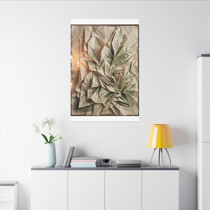 Japandi Paper Fold in Candlelight | Texture Canvas Art