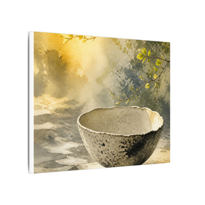 Cozy Ceramic Bowl Canvas Art - Watercolor Japandi