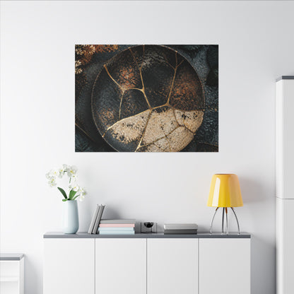 Kintsugi Rust Patina in Dawn | Gold Repair Canvas Art