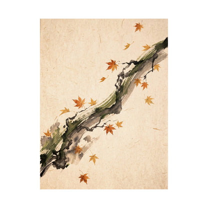 Ma Ink Brushstroke Wall Art Print - Zen Ukiyo E Inspired