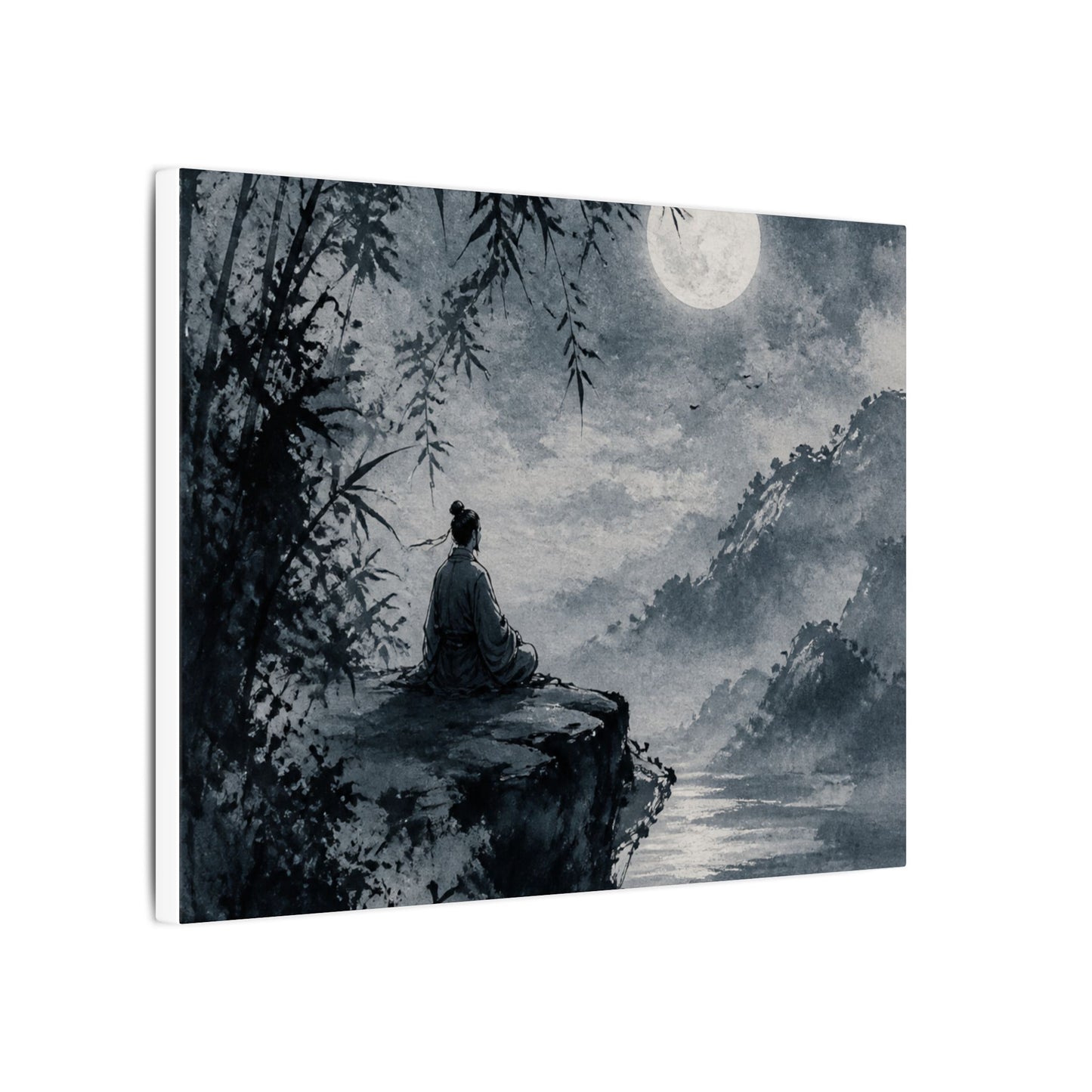 Ink Brushstroke Sumi E Canvas Art | Serene Zen Art