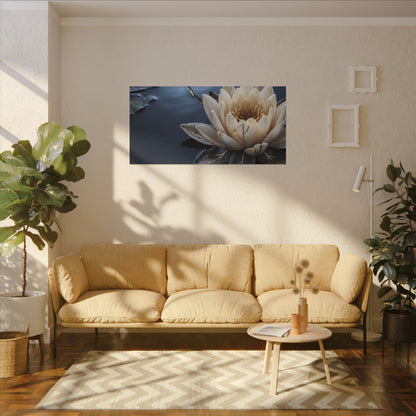Beautiful Lotus Flower Canvas Art - Gold Vein Kintsugi