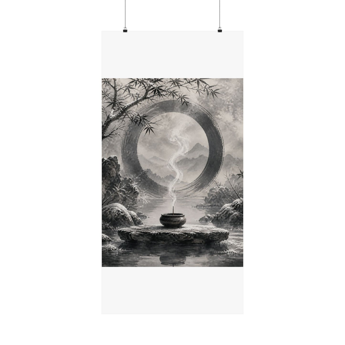 Dappled Incense Smoke Wall Art Print - Zen Seijaku